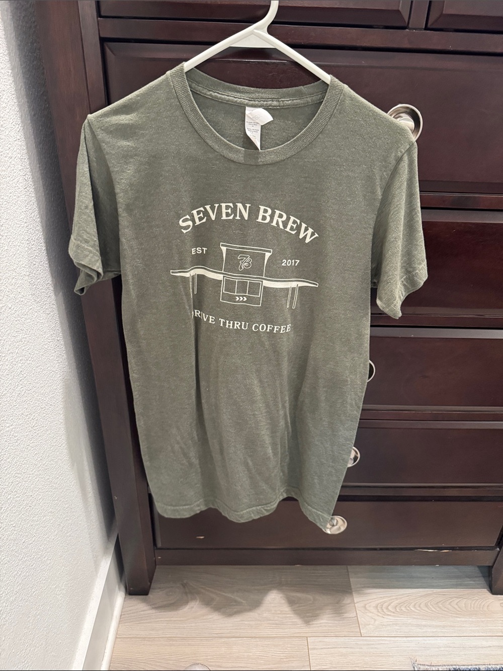 Seven Brew Olive Green Short Sleeve Logo Tee